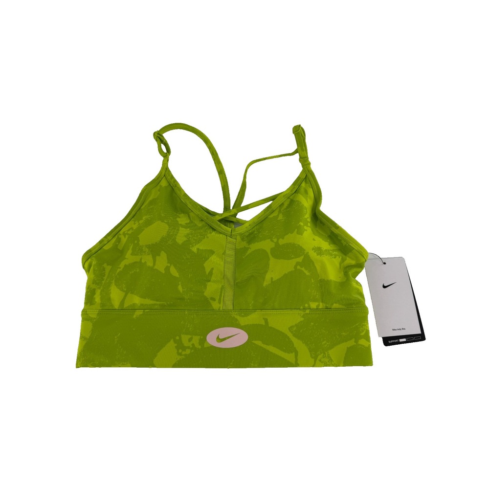 Nike Womens Dri-FIT Indy Icon Sports Bra DM0668-321 Green Pink Size Medium M NWT